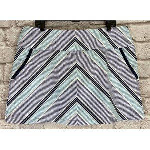 Adidas Golf Climacool‎ Womens Striped Pull On Skort XL Blue White Purple 8786